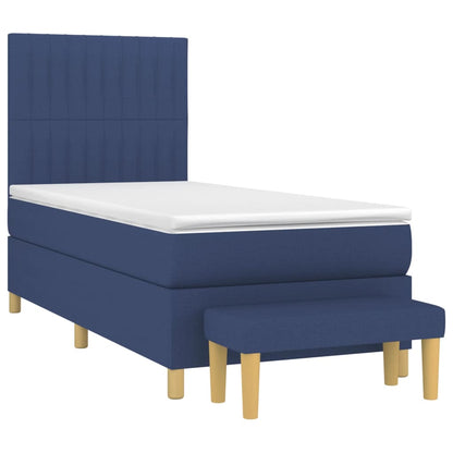 Boxspringbett mit Matratze Blau 90x200 cm Stoff