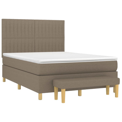 Boxspringbett mit Matratze Taupe 140x200 cm Stoff