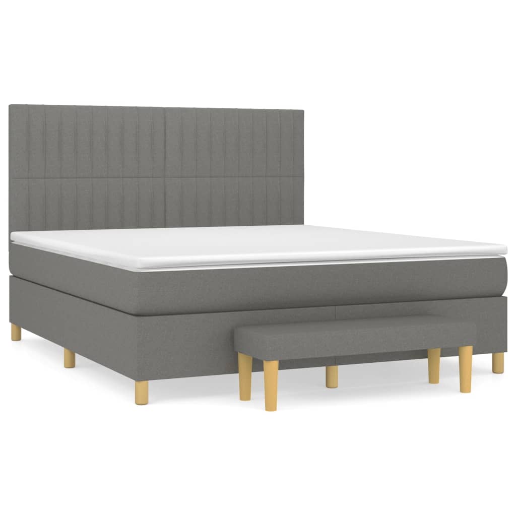 Boxspringbett mit Matratze Dunkelgrau 160x200 cm Stoff