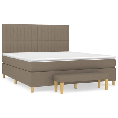 Boxspringbett mit Matratze Taupe 160x200 cm Stoff