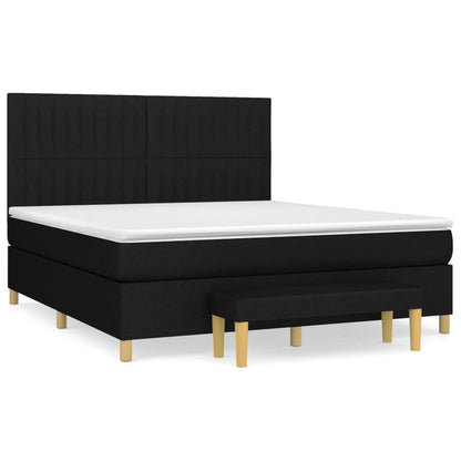 Boxspringbett mit Matratze Schwarz 180x200 cm Stoff