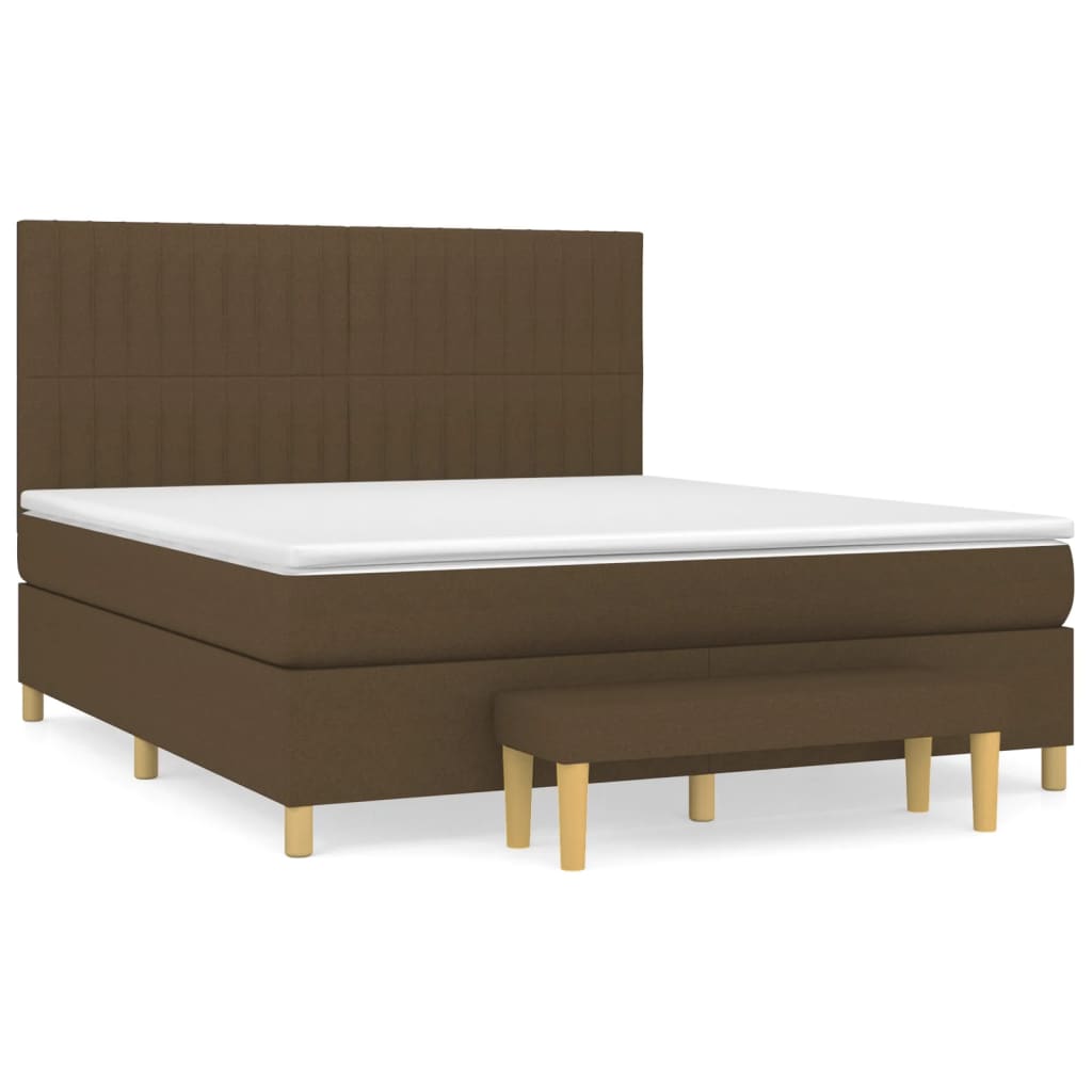 Boxspringbett mit Matratze Dunkelbraun 180x200 cm Stoff