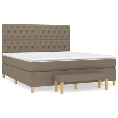 Boxspringbett mit Matratze Taupe 160x200 cm Stoff