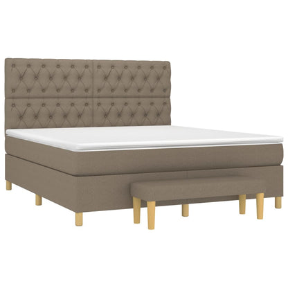 Boxspringbett mit Matratze Taupe 160x200 cm Stoff