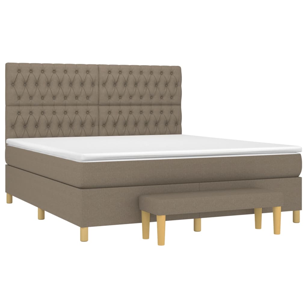 Boxspringbett mit Matratze Taupe 180x200 cm Stoff