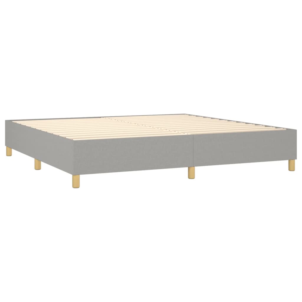 Boxspringbett mit Matratze Hellgrau 200x200 cm Stoff