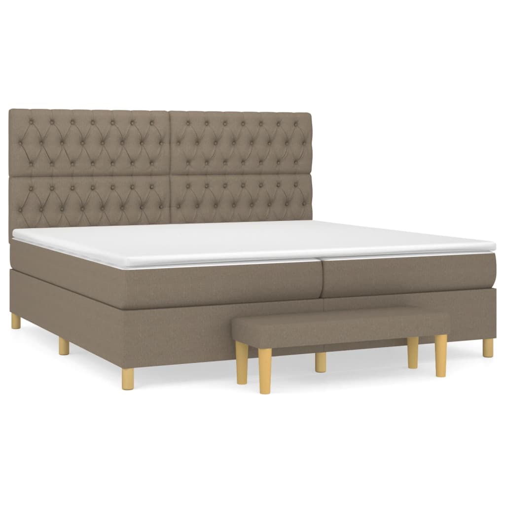 Boxspringbett mit Matratze Taupe 200x200 cm Stoff