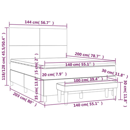 Boxspringbett mit Matratze Schwarz 140x200 cm Kunstleder