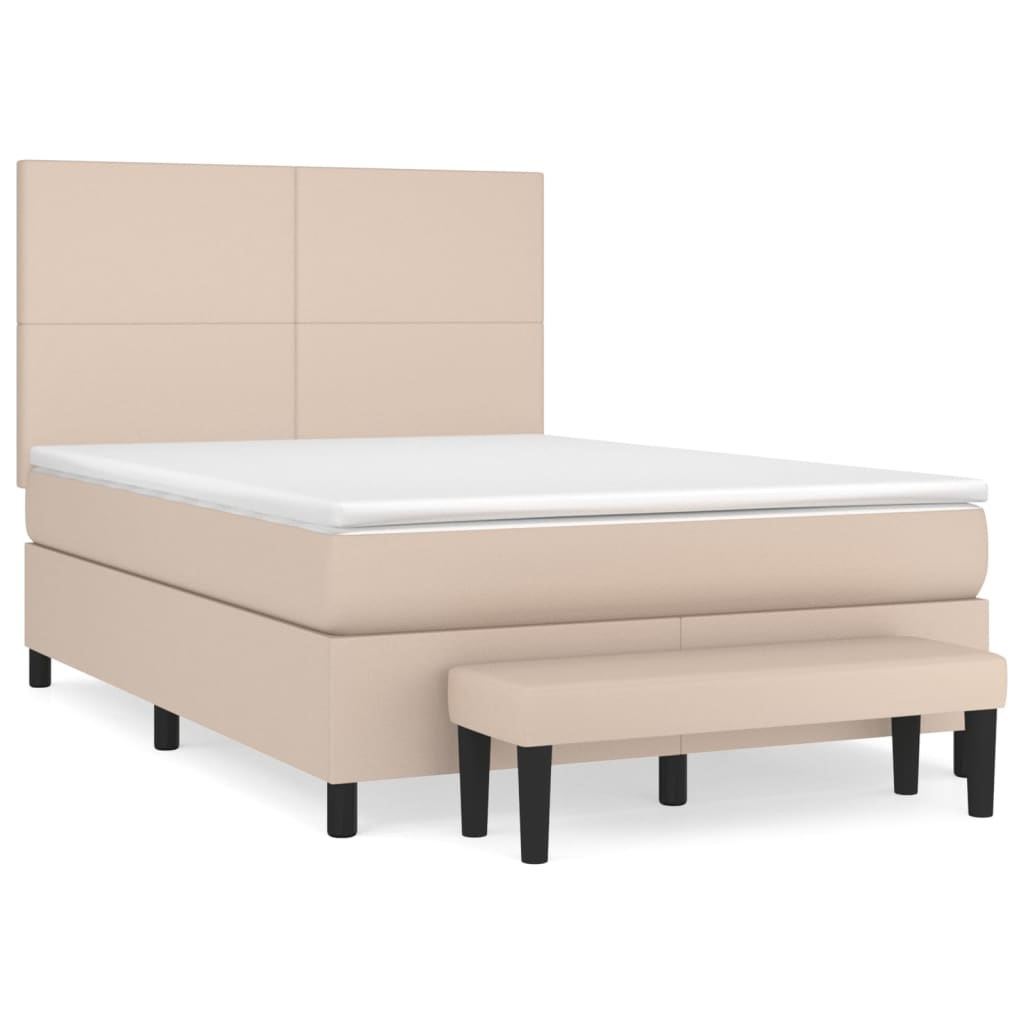 Boxspringbett Matratze Cappuccino-Braun 140x200cm Kunstleder