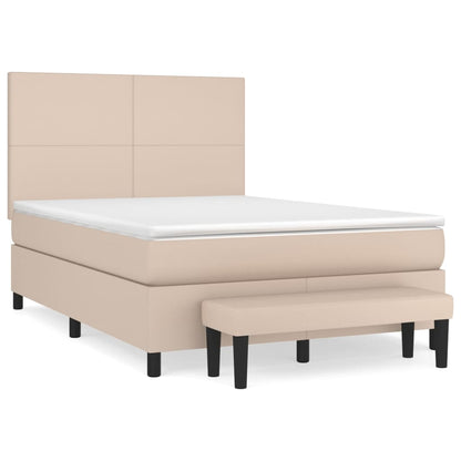 Boxspringbett Matratze Cappuccino-Braun 140x200cm Kunstleder