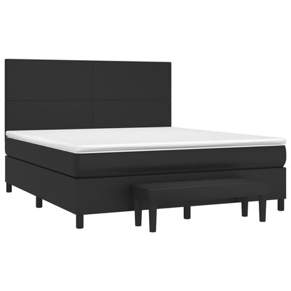 Boxspringbett mit Matratze Schwarz 160x200 cm Kunstleder