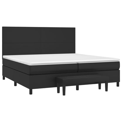 Boxspringbett mit Matratze Schwarz 200x200 cm Kunstleder