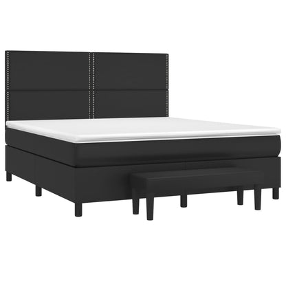 Boxspringbett mit Matratze Schwarz 180x200 cm Kunstleder