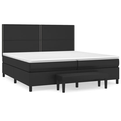 Boxspringbett mit Matratze Schwarz 200x200 cm Kunstleder