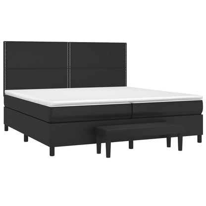 Boxspringbett mit Matratze Schwarz 200x200 cm Kunstleder