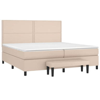 Boxspringbett Matratze Cappuccino-Braun 200x200cm Kunstleder