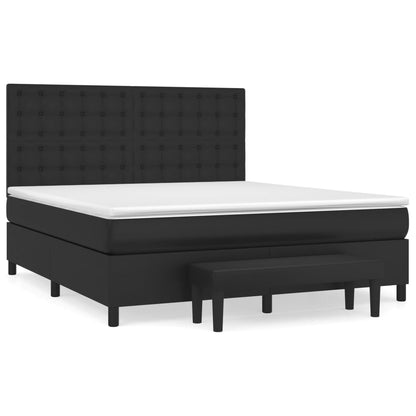 Boxspringbett mit Matratze Schwarz 160x200 cm Kunstleder