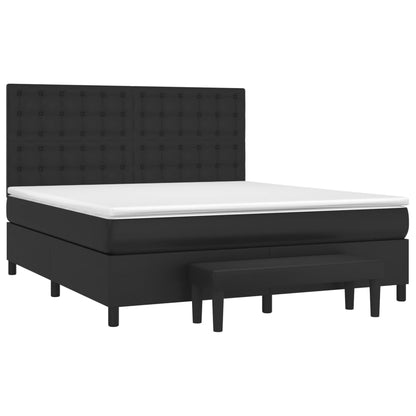 Boxspringbett mit Matratze Schwarz 160x200 cm Kunstleder