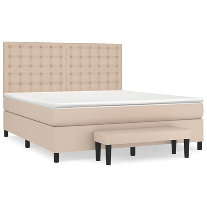 Boxspringbett Matratze Cappuccino-Braun 160x200 cm Kunstleder