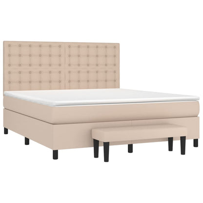 Boxspringbett Matratze Cappuccino-Braun 160x200 cm Kunstleder