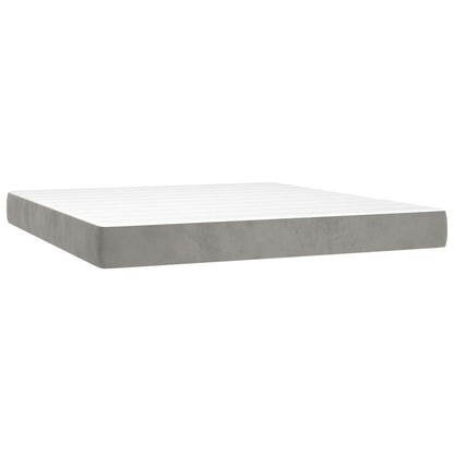 Box spring bed with mattress light grey 160x200 cm velvet