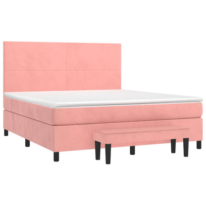 Boxspringbett mit Matratze Rosa 160x200 cm Samt