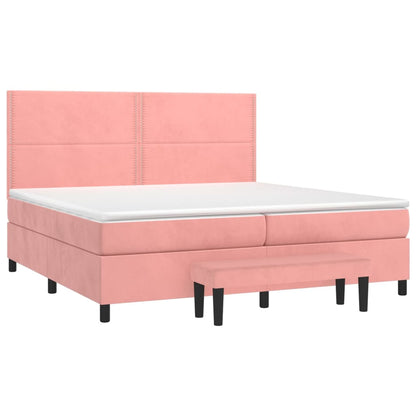 Boxspringbett mit Matratze Rosa 200x200 cm Samt