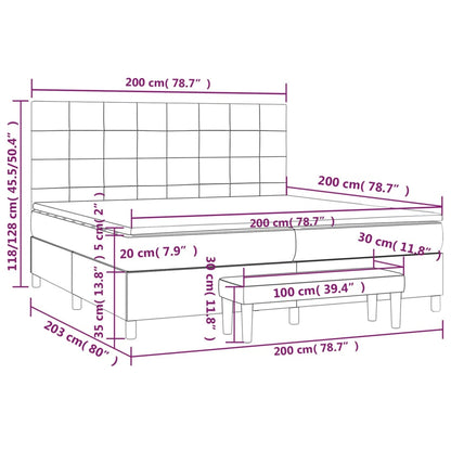 Boxspringbett mit Matratze Schwarz 200x200 cm Samt