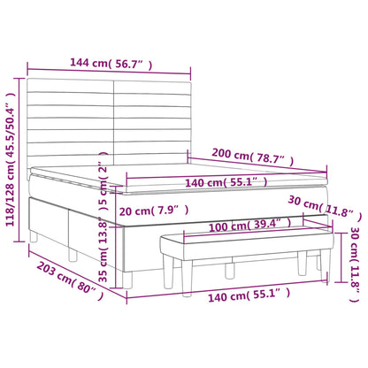 Boxspringbett mit Matratze Rosa 140x200 cm Samt