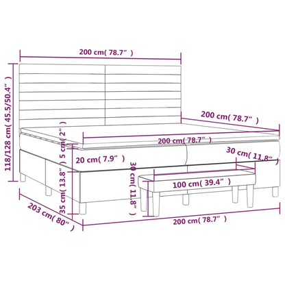 Boxspringbett mit Matratze Dunkelgrün 200x200 cm Samt