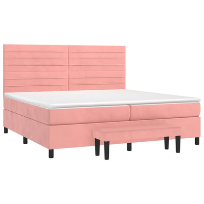 Boxspringbett mit Matratze Rosa 200x200 cm Samt