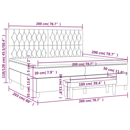 Boxspringbett mit Matratze Dunkelgrün 200x200 cm Samt