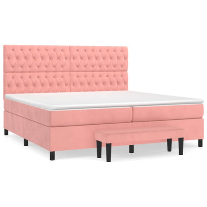 Boxspringbett mit Matratze Rosa 200x200 cm Samt