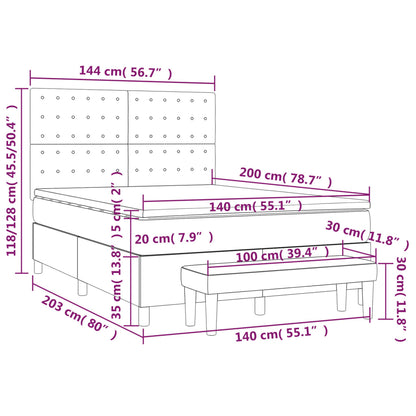 Boxspringbett mit Matratze Schwarz 140x200 cm Samt