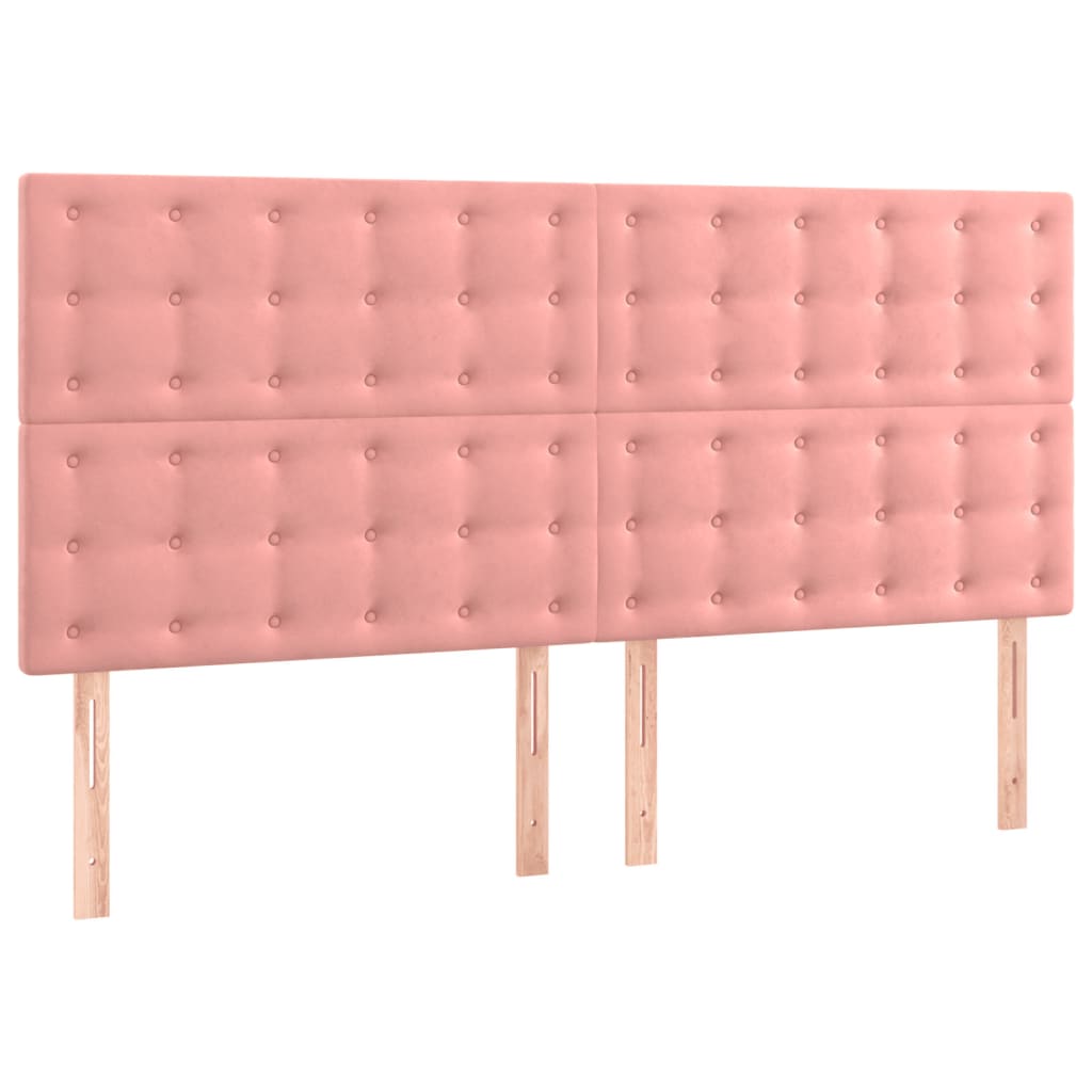 Boxspringbett mit Matratze Rosa 180x200 cm Samt