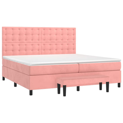 Boxspringbett mit Matratze Rosa 200x200 cm Samt