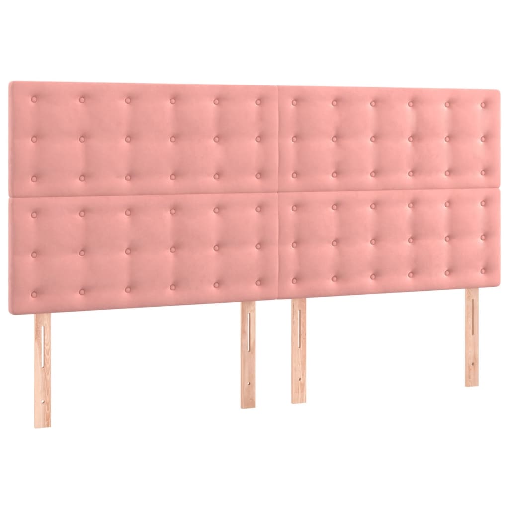 Boxspringbett mit Matratze Rosa 200x200 cm Samt