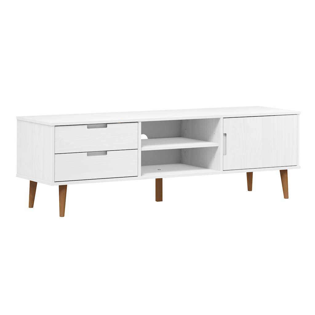 TV cabinet MOLDE white 158x40x49 cm solid pine