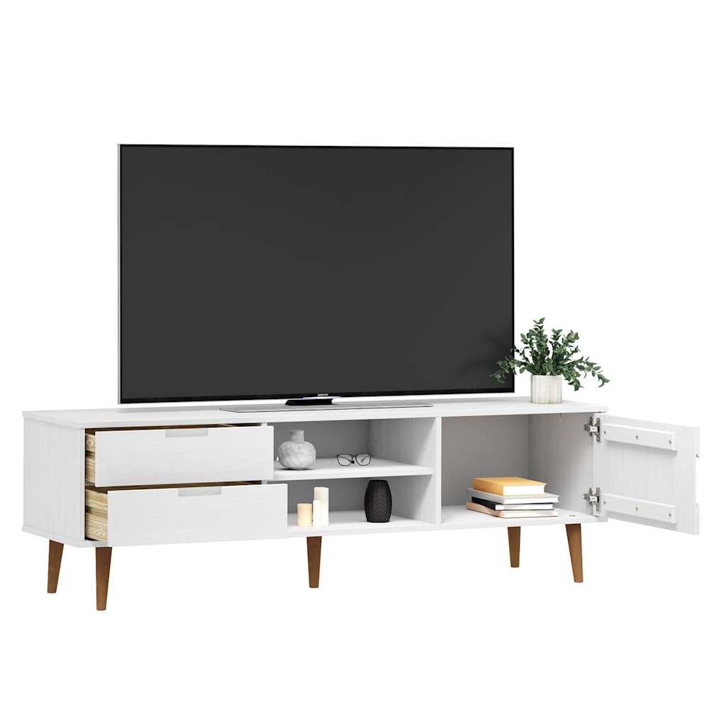 TV cabinet MOLDE white 158x40x49 cm solid pine