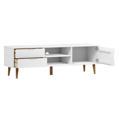 TV cabinet MOLDE white 158x40x49 cm solid pine