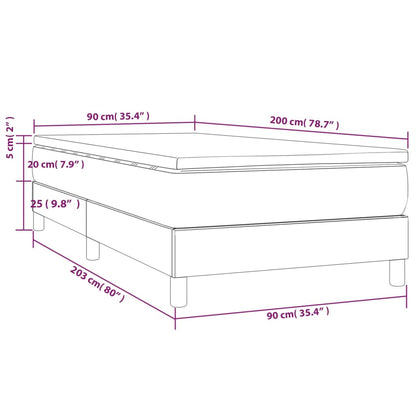 Boxspringbett mit Matratze Dunkelbraun 90x200 cm Stoff