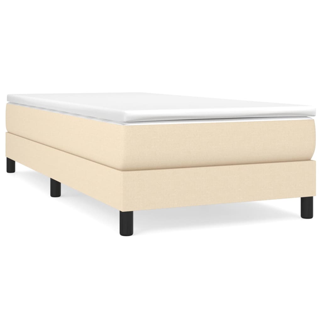 Boxspringbett mit Matratze Creme 90x200 cm Stoff