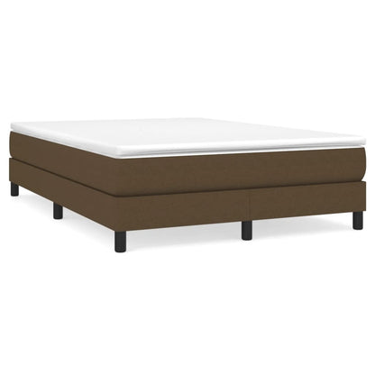 Box spring bed with mattress dark brown 160x200 cm fabric