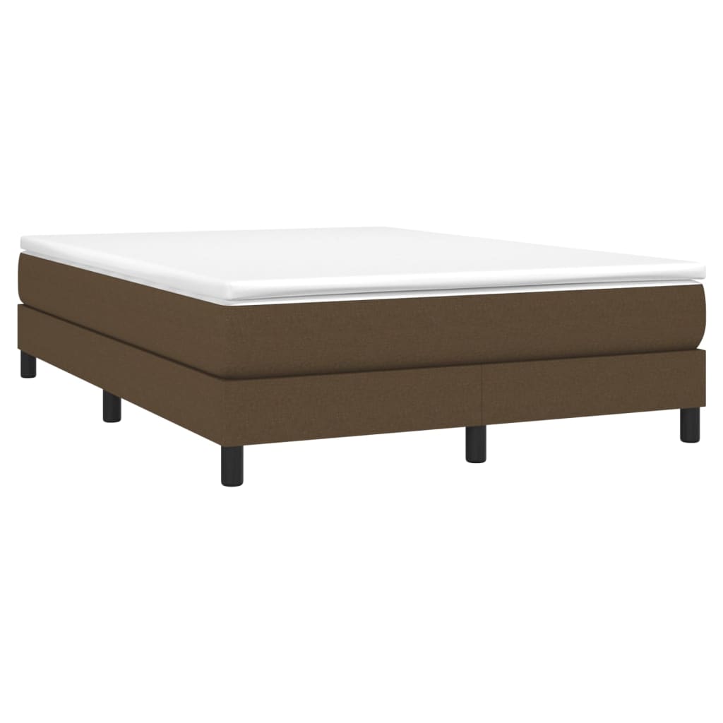 Box spring bed with mattress dark brown 160x200 cm fabric