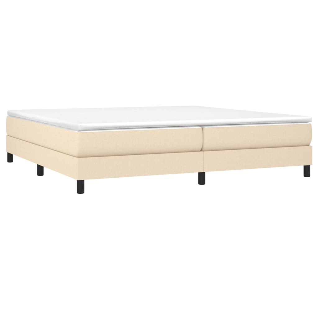 Boxspringbett mit Matratze Creme 200x200 cm Stoff