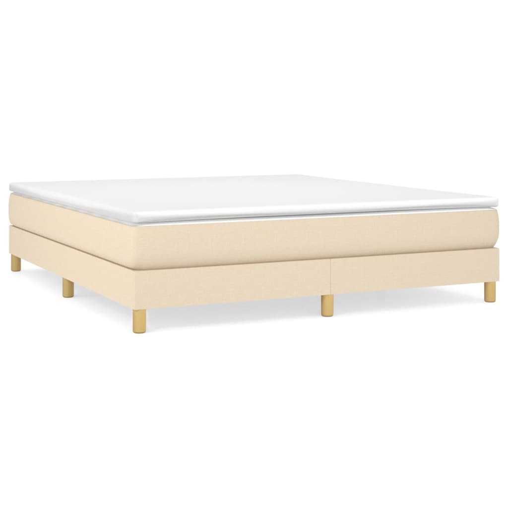 Boxspringbett mit Matratze Creme 160x200 cm Stoff