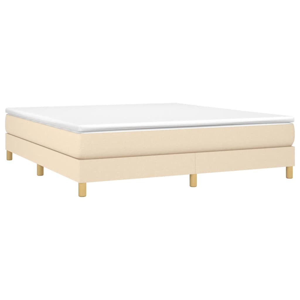 Boxspringbett mit Matratze Creme 180x200 cm Stoff