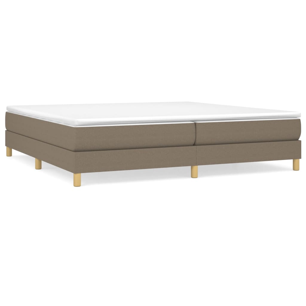 Box spring bed with mattress taupe 200x200 cm fabric