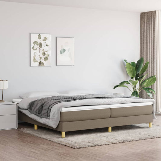 Box spring bed with mattress taupe 200x200 cm fabric