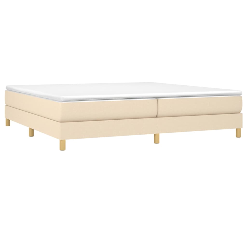 Boxspringbett mit Matratze Creme 200x200 cm Stoff